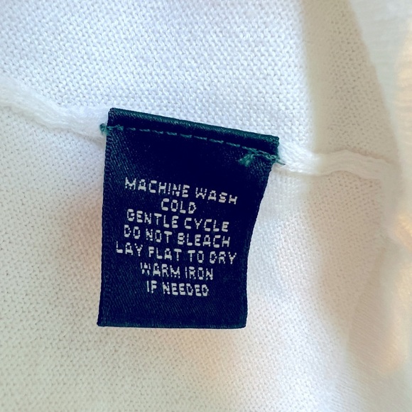 Lauren Ralph Lauren White Cardigan Sweater with Gold Buttons Size Medium - Picture 5 of 6